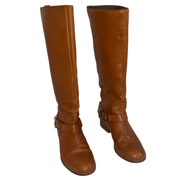 Coach Natalie cognac brown leather tall riding boots Women’s Size 7 - Picture 6 of 14